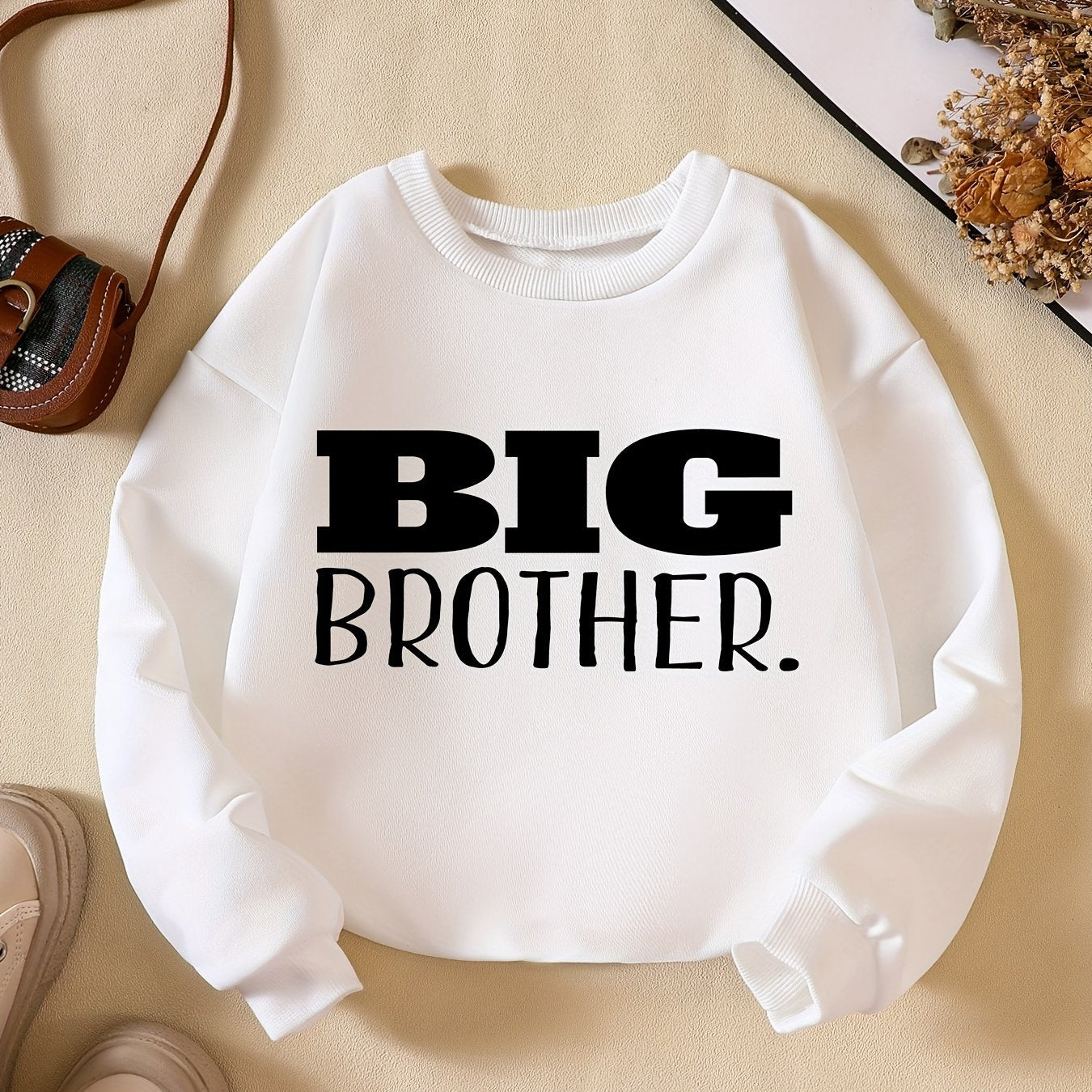 Kids Big Brother Letter Print Sweatshirt Long Sleeve Pullover
