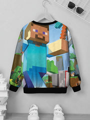 Teens 3D Adventure Print Sweatshirt Outdoor Casual Pullover Street Wear