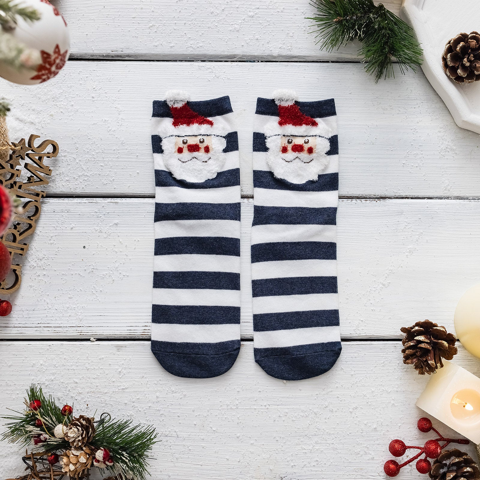 4 Pairs Women's Santa And Bear Funny Socks