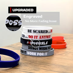 7 Pack Motivational Wristbands For Women Silicone Bracelets