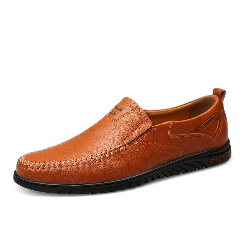CLOHOO Customizable Leather Loafer Shoes Soft Sole Casual Slip On Flat Shoes