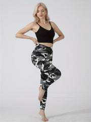 Camo Print Lounge Pants Elastic Waistband Womens Loungewear
