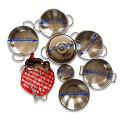 Kids Kitchen Pots and Pans Toy Set Stainless Steel Cooking Toy Set