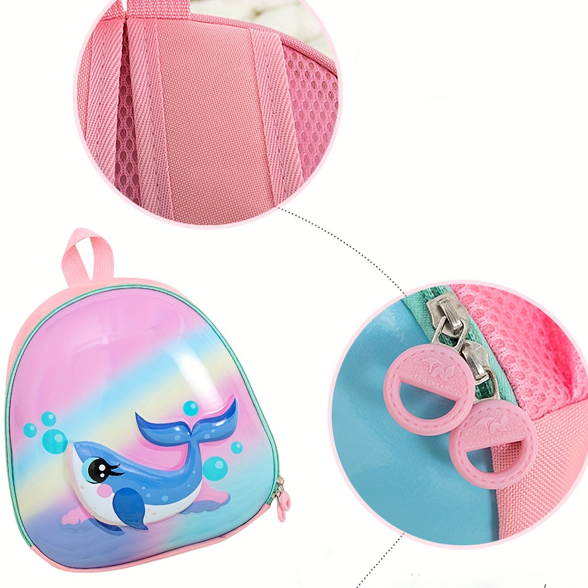 Kids Dolphin Backpack Large Capacity Lightweight School Bag