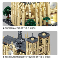 1757pcs Cathedral Building Blocks Set with LED Lights