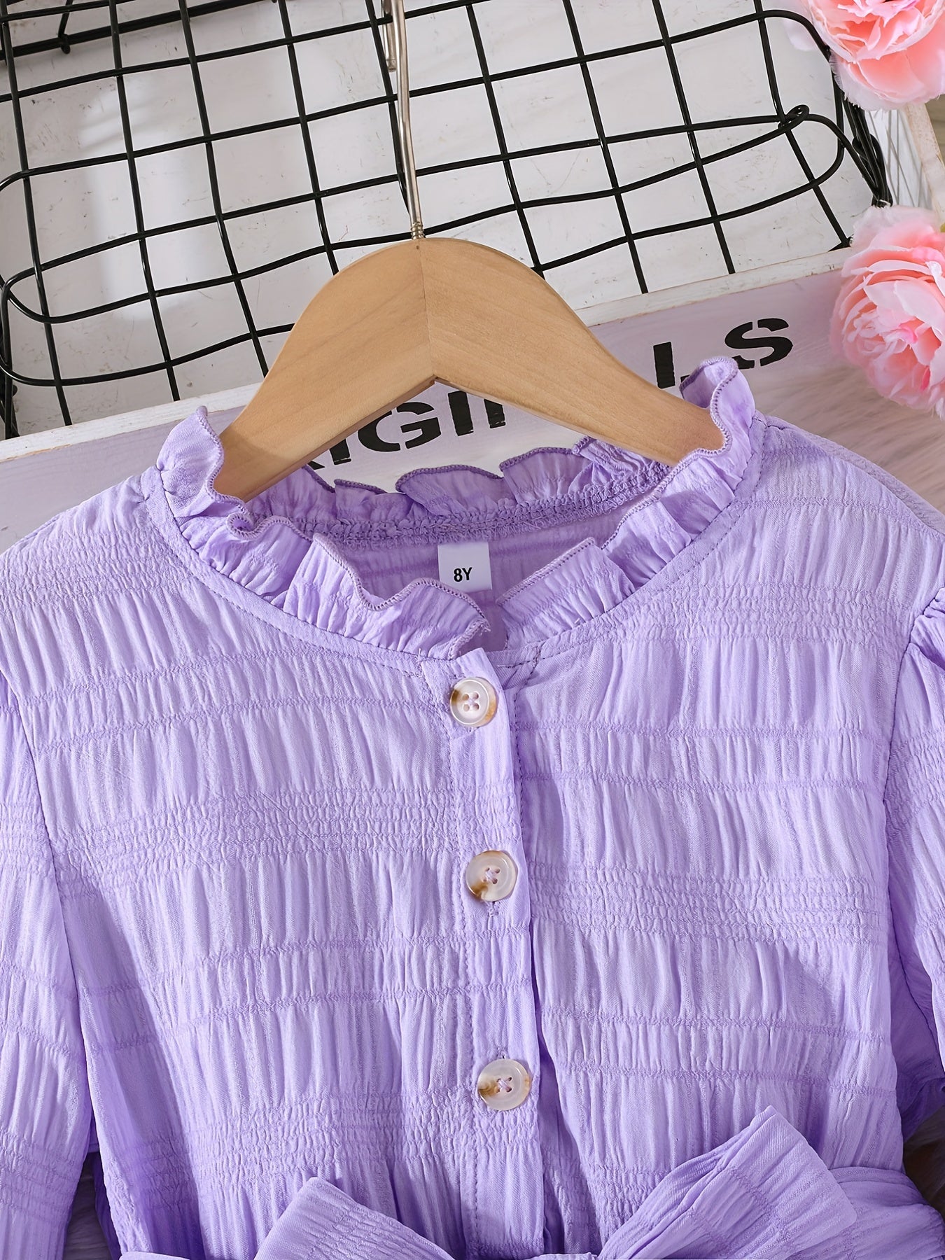 Girls Retro Princess Dress Midi Length Long Sleeve Casual Dress
