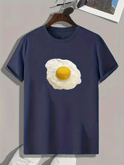 Egg Print Men's Graphic T-shirt for Summer