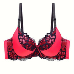 Colorblock Lace Push Up Bra Women's Lingerie