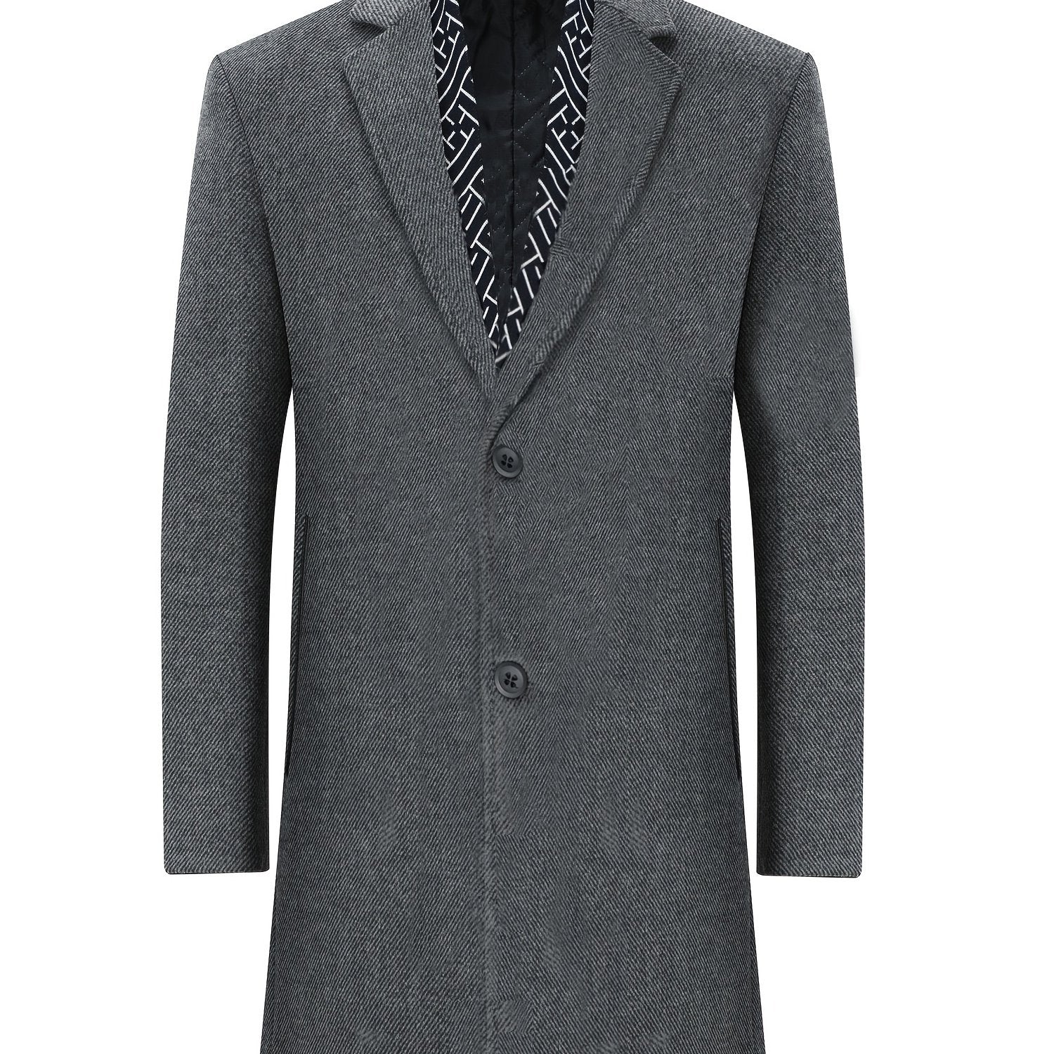 Men's Woolen Coat Long Windbreaker Jacket