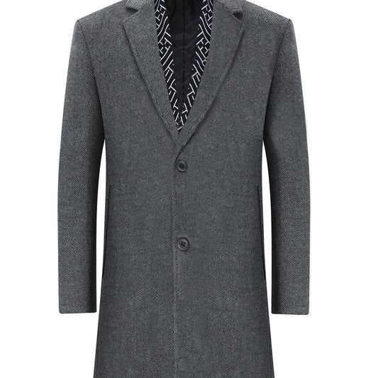 Men's Woolen Coat Long Windbreaker Jacket