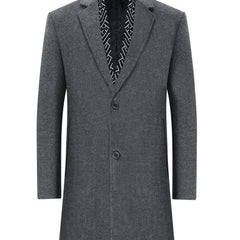 Men's Woolen Coat Long Windbreaker Jacket