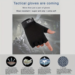 Men's Half Finger Outdoor Cycling Gloves Non slip Fitness Gloves