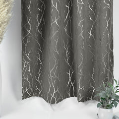 Grey Silvery Branch Blackout Curtain