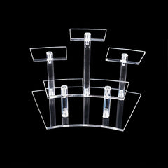 Acrylic Fan-shaped Display Stand for Dolls Mini Toys Jewelry Perfume