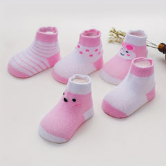5pairs Princess Mesh Socks Soft Comfortable Breathable Socks