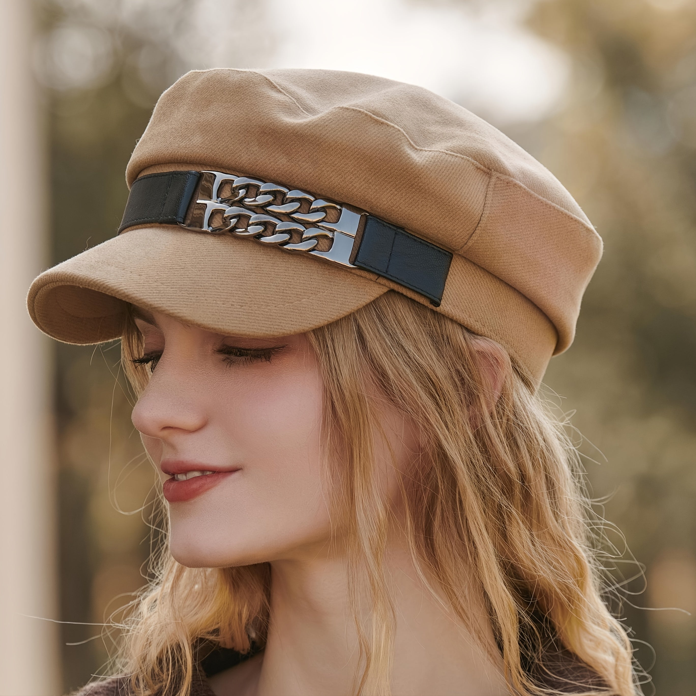 Brown Women's Beret Baseball Cap Newsboy Caps