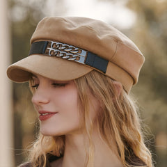 Brown Women's Beret Baseball Cap Newsboy Caps