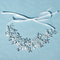 Flower Charm Rhinestone Headband Bridal Hair Styling Accessory