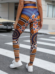 High Waist Allover Print Skinny Leggings Stretchy Women's Clothing