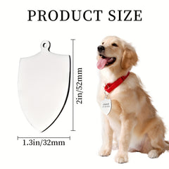 Custom Shield Shape Dog ID Tag with Personalized Phone Number