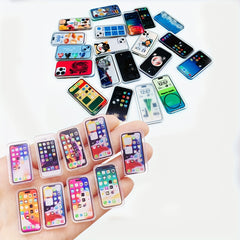 5pcs Mobile Phone Models Resin Decorations Mini Dollhouse DIY Random Styles