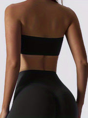 Strapless Solid Tube Top & Comfy All-match Top