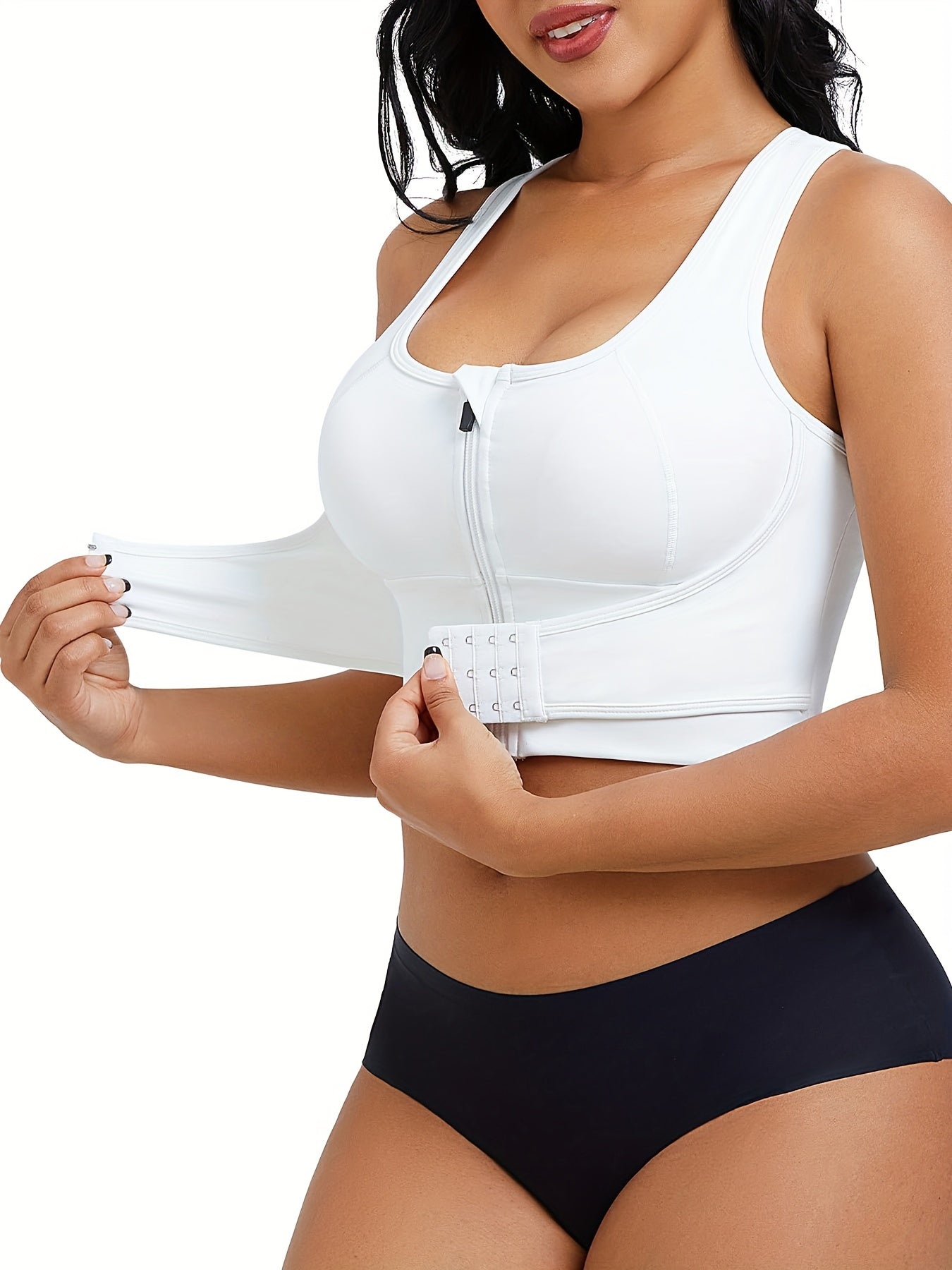 High Stretch Zipper Front Sports Bra for Women
