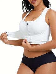 High Stretch Zipper Front Sports Bra for Women