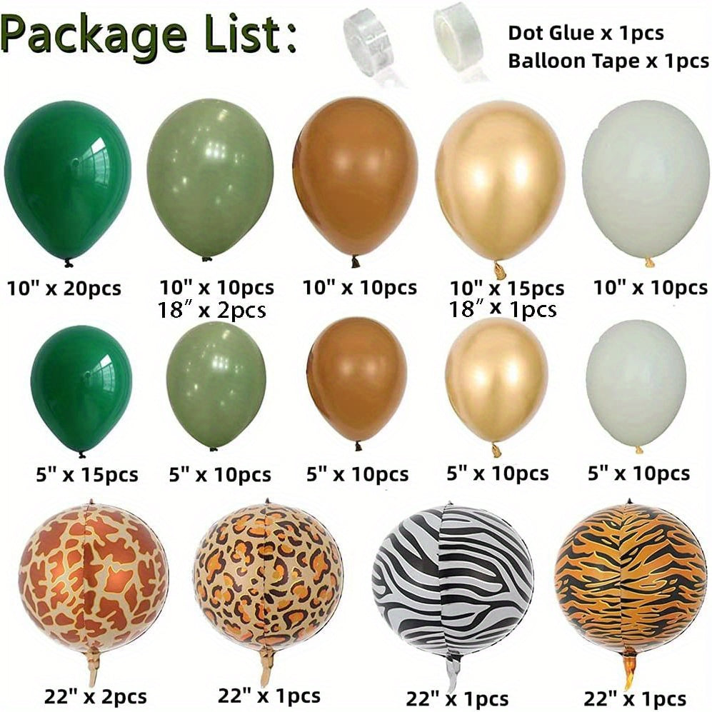 Jungle Balloon Garland Kit Sage Green & Brown for Wild One Themed Party