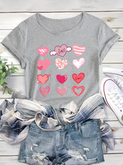 Heart Graphic Crew Neck Sports Top Workout T-shirt Women's Activewear