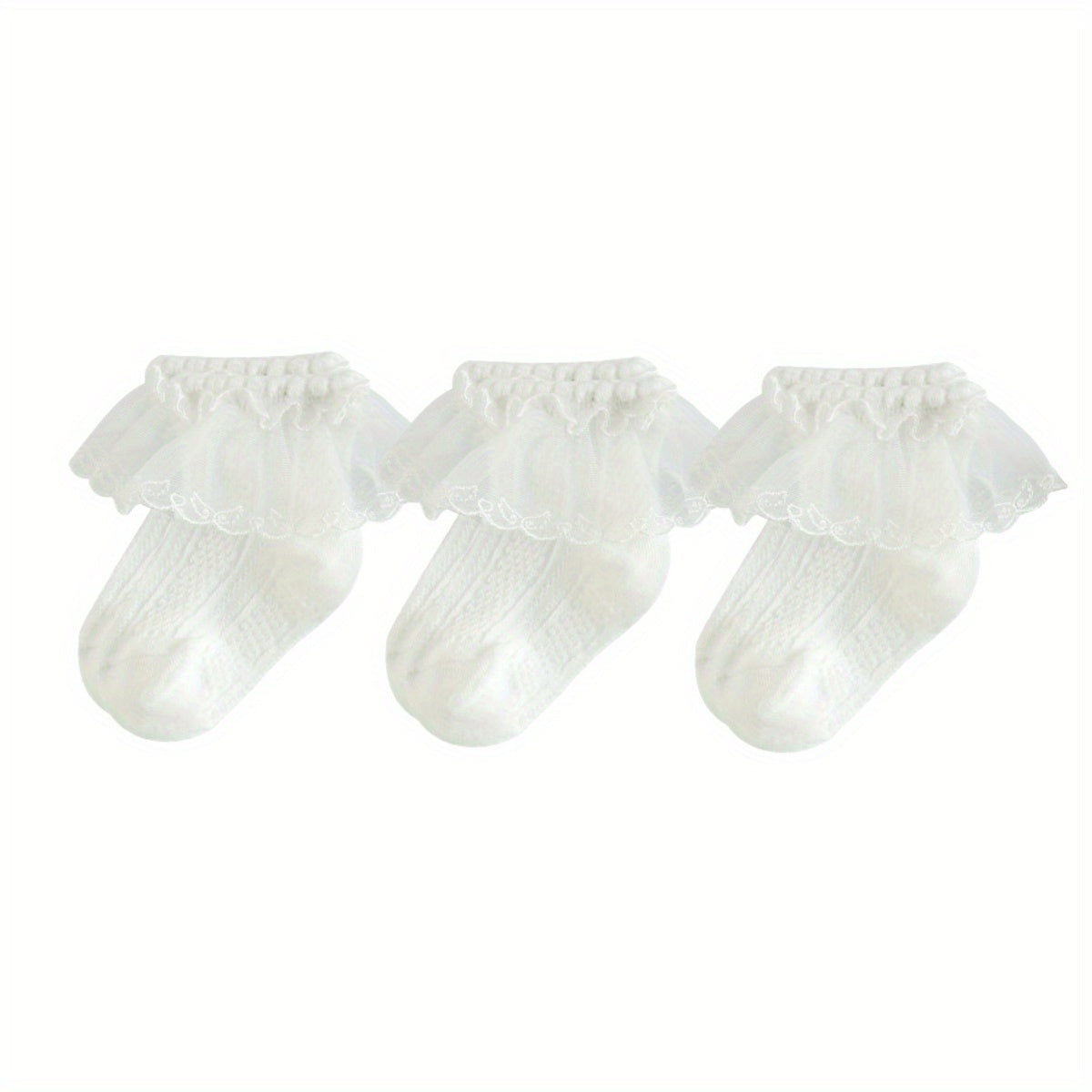 Girls Lace Trim Ankle Socks Mesh Comfortable Princess Socks for Kids