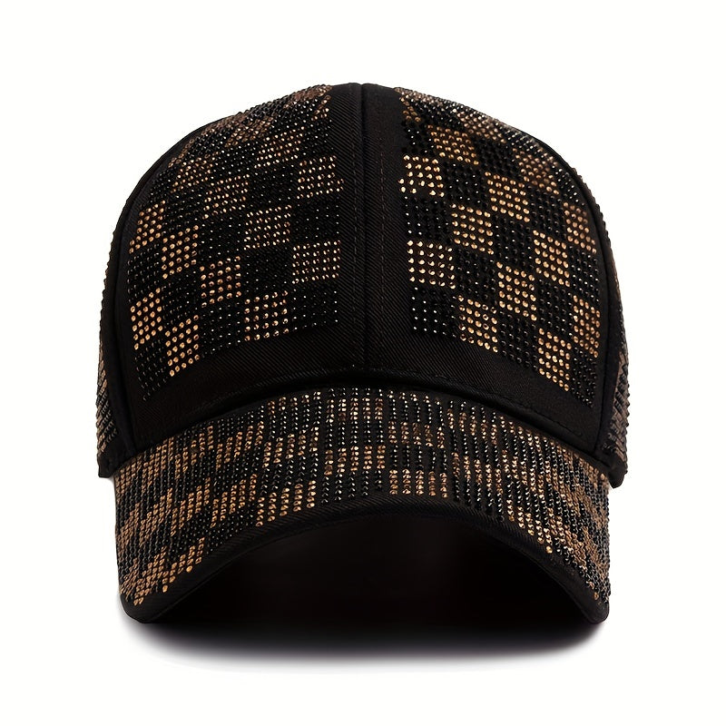 Plaid Baseball Cap Solid Cotton Dad Hat Adjustable Sun Hats