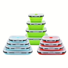 Portable Silicone Lunch Box Fresh Keeping Microwave Safe