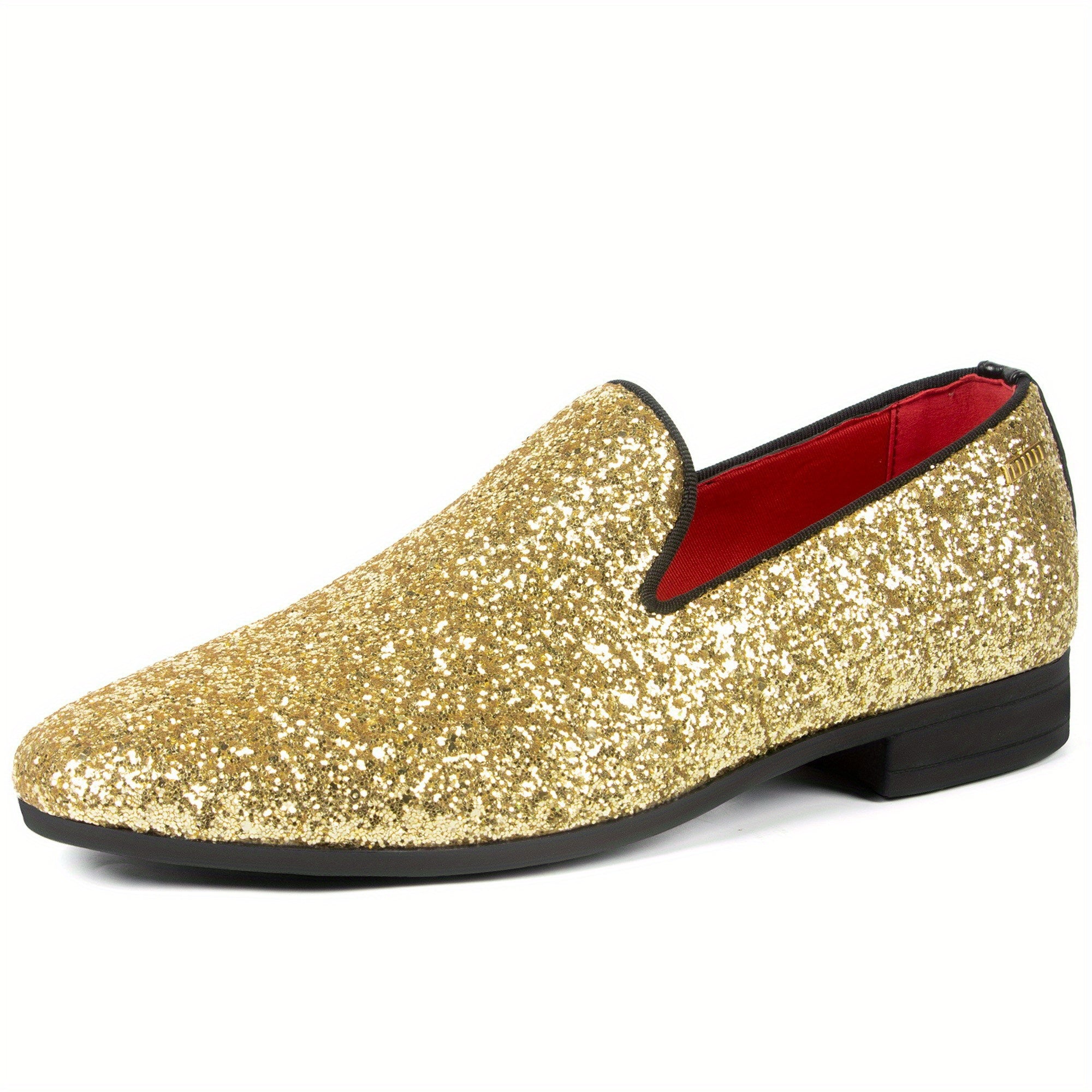 Men's Glitter Loafers Slip-On Dress Shoes for Party Wedding