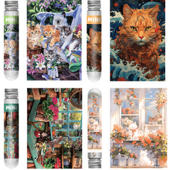 4pcs Mini Test Tube Puzzle Jigsaw Cats Animal Series Funny Game