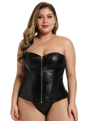 Zip Up Corset Criss Cross Back Sexy Shapewear