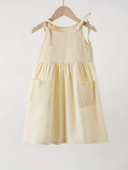 Cute Toddler Girls' Sleeveless Dress with Pockets