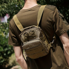 Men's Tactical Crossbody Bag Camo Chest Bag for Outdoor Hiking Camping
