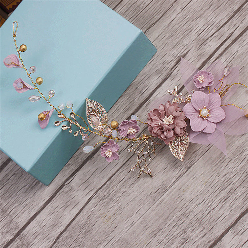 Wedding Hair Accessories Wreath Headwear Pink Bridal Headband