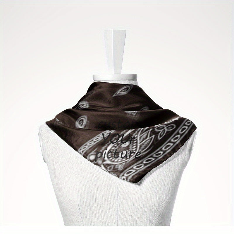 Customizable Men's Square Scarf Personalize Your Photo Logo Soft Polyester Shawl