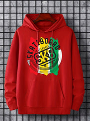 Skateboard Print Hoodie Men's Casual Sweatshirt