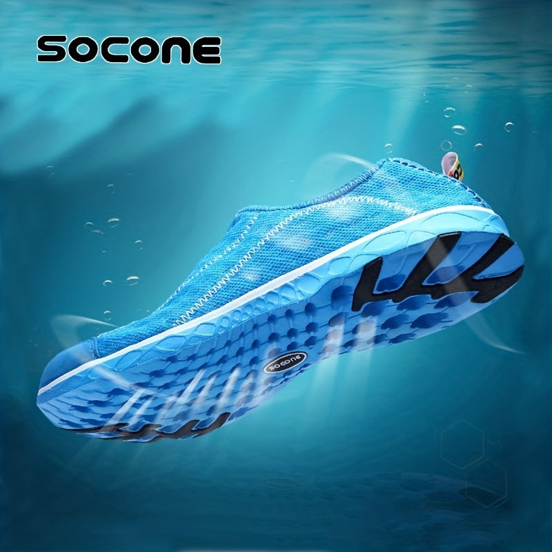SOCONE Men's Barefoot Water Shoes Quick Dry Slip Beach Aqua Socks Summer