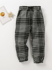 Toddler Boys Plaid Pattern Casual Pants