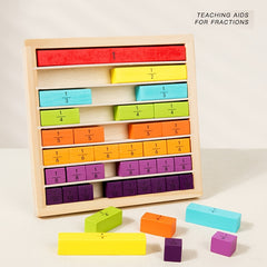 Wooden Fractions Toy Number Decomposition Puzzle Board for Kids