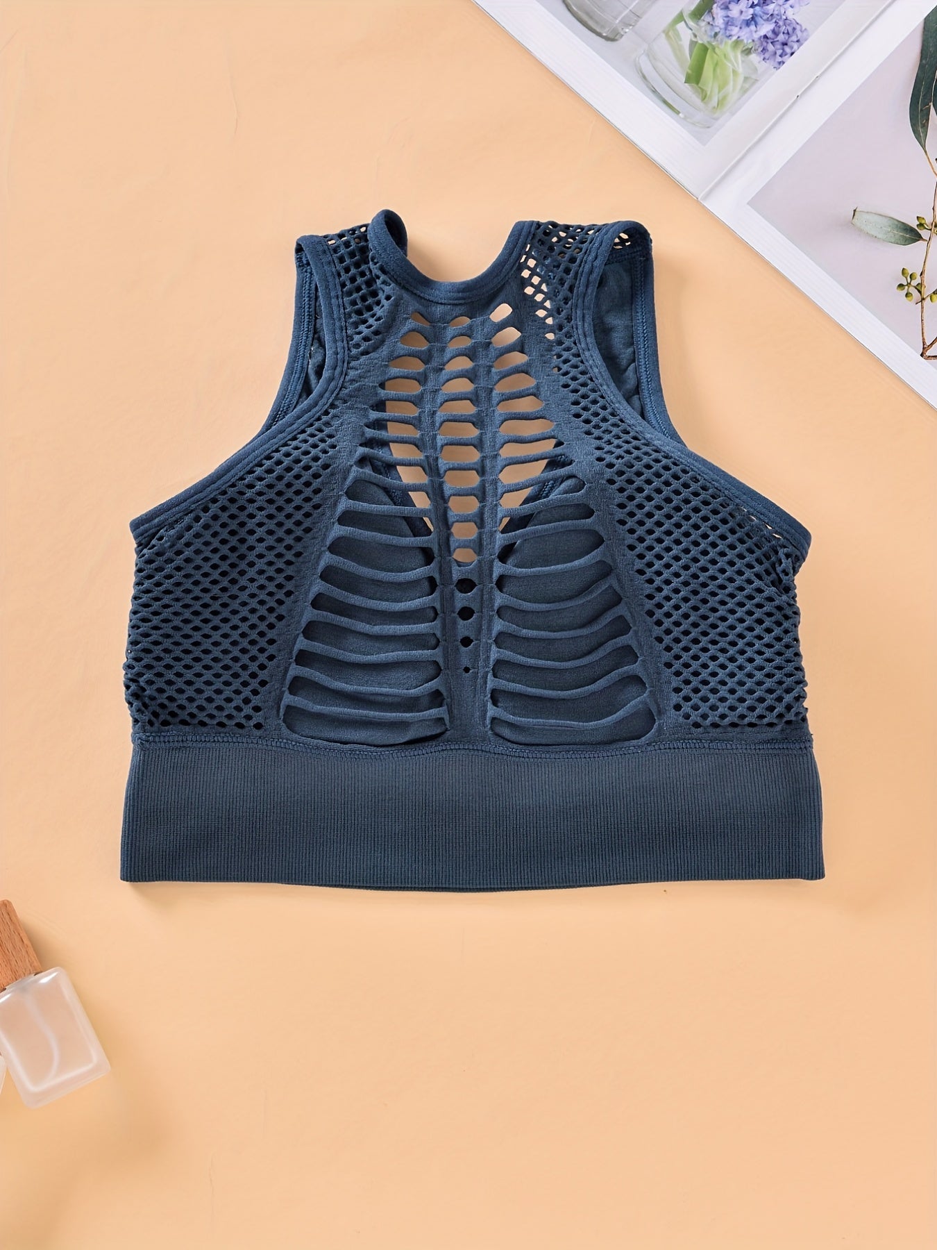 Fishnet Sports Bra Hollow Out Breathable Workout Bra Women's Lingerie