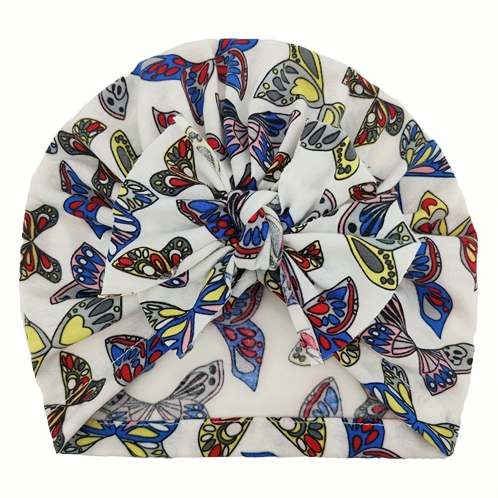 Breathable Floral Bow Tire Cap for Baby Girls and Boys