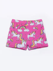 Kids Girls Pony Graphic Sports Shorts High Stretch Yoga Dance-Workout