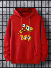 Scary Funny Pizza Cake Men's Hoodie for Fall Winter