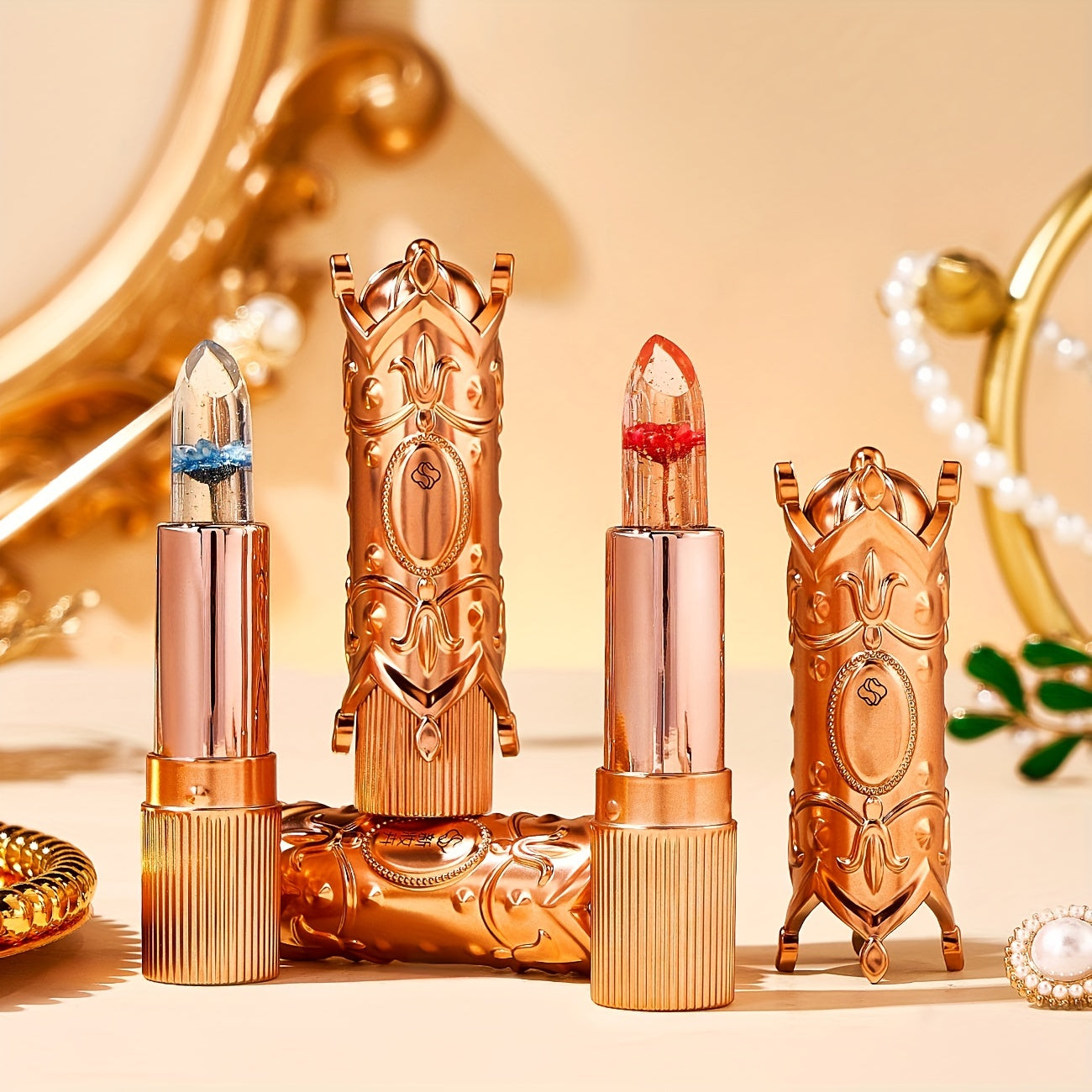 Crystal Petal Temperature Changing Lipstick Long Lasting Moisturizing Jelly