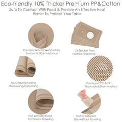 Set of 4 Heat Resistant Placemats Washable PVC Table Mats